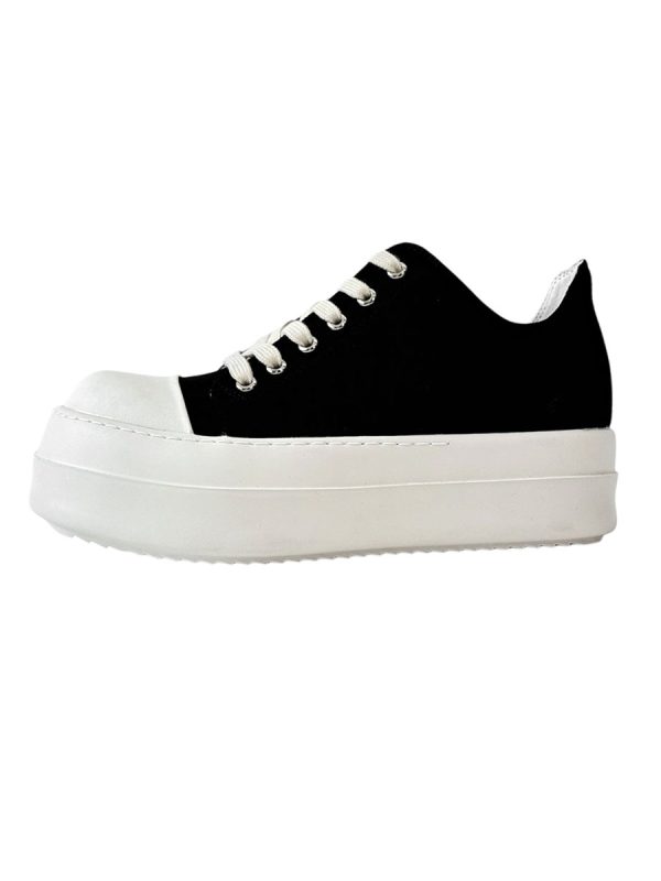 Men's Thick-Soled Canvas Shoes, High Street Sports Platform Derby Sneakers, Commuting Style for Couples, Height-Increasing Design