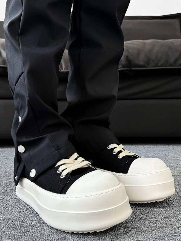 Men's Thick-Soled Canvas Shoes, High Street Sports Platform Derby Sneakers, Commuting Style for Couples, Height-Increasing Design