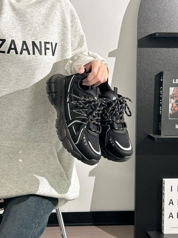 Men's Thick-Soled Dad Shoes - Retro Mesh Breathable Sports Casual Footwear for Summer, Versatile Y2K INS Trend