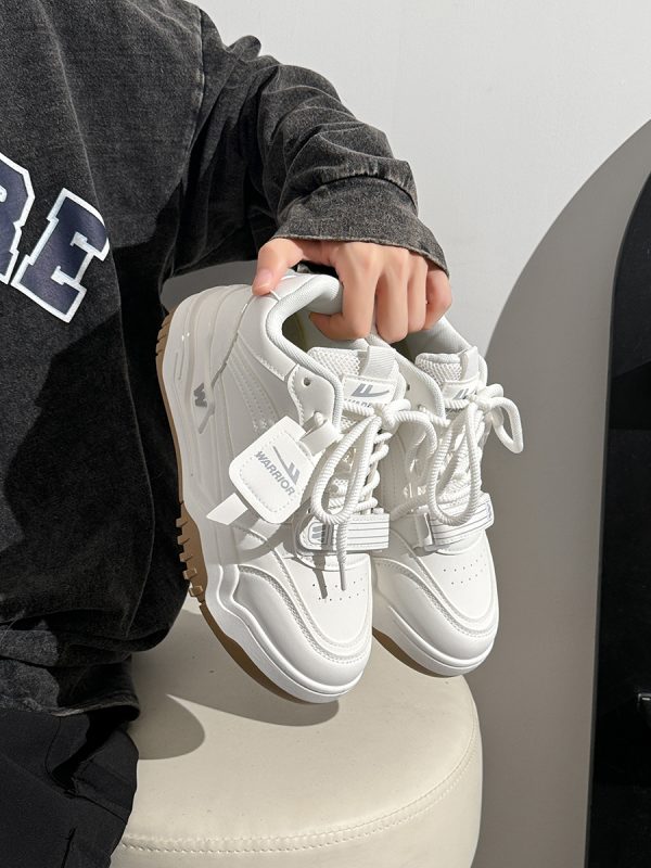 Men's Thick-Soled High-Top Shoes, Summer Mesh Breathable Sports Casual Footwear, Versatile White Sneakers