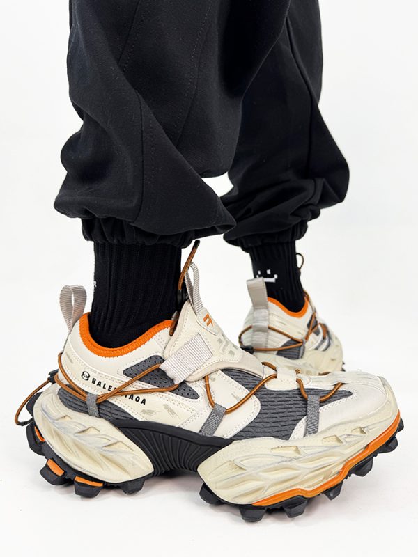 Men's Vintage Dad Shoes - Thick-Soled Breathable Mesh Height-Increasing Sports Shoes for Streetwear and Hiking
