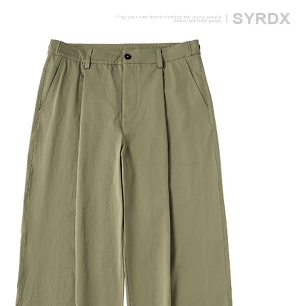 Men's Wide-Leg Casual Pants with Curved Blade Design & Elastic Waist - Versatile Spring Trend for 90s Inspired Style
