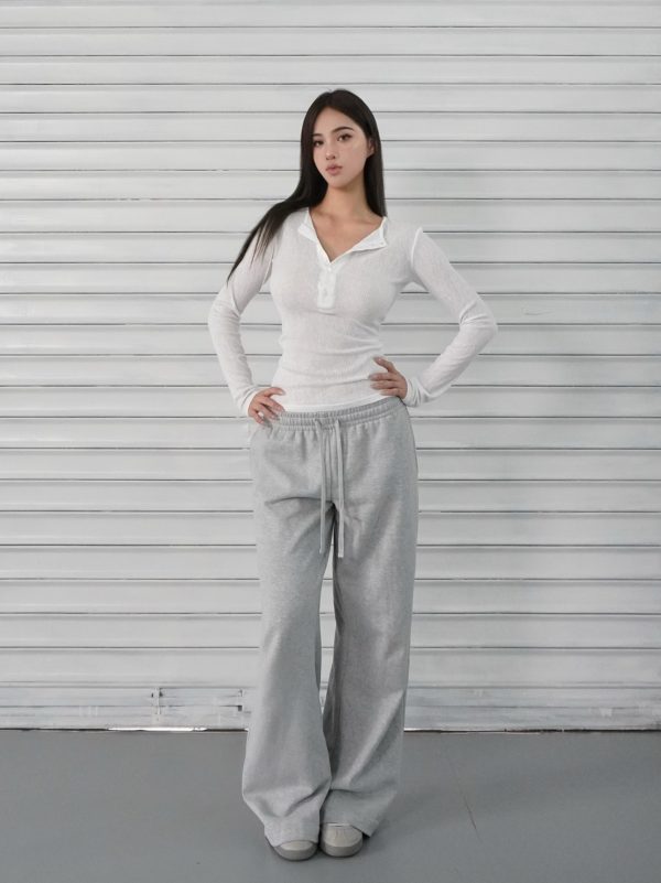 Microé€ä¿®èº«å¼€æ‰£å‘æ¡çº¹é•¿è¢–ä¸Šè¡£ - Fashionable Slim Fit Striped Long Sleeve Top for Chic 90s & Y2K Style