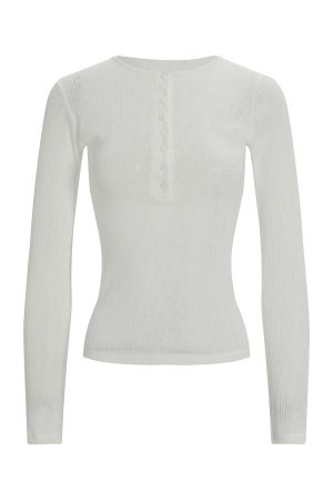 Microé€ä¿®èº«å¼€æ‰£å‘æ¡çº¹é•¿è¢–ä¸Šè¡£ - Fashionable Slim Fit Striped Long Sleeve Top for Chic 90s & Y2K Style