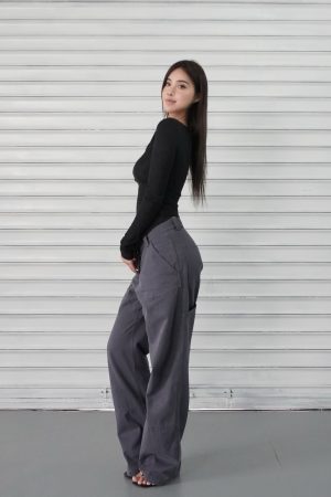 Microé€ä¿®èº«å¼€æ‰£å‘æ¡çº¹é•¿è¢–ä¸Šè¡£ - Fashionable Slim Fit Striped Long Sleeve Top for Chic 90s & Y2K Style