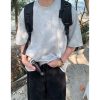 Mid-Century American Vintage Letter Embroidery Cut Short Sleeve T-shirt for Men and Women - Summer Regular Fit Versatile Tee