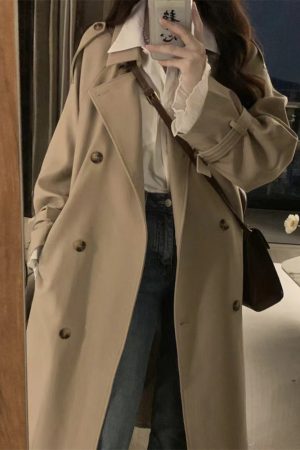 Mid-Length British Style Trench Coat for Women - Casual Spring Autumn 2024 Fashion, Petite Fit, Trendy Outerwear