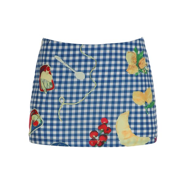 Midsummer Floral Bodycon Mini Skirt for Women, Low Waist Vacation Skirt in Vibrant Colors, Perfect for 90s or Y2K Style