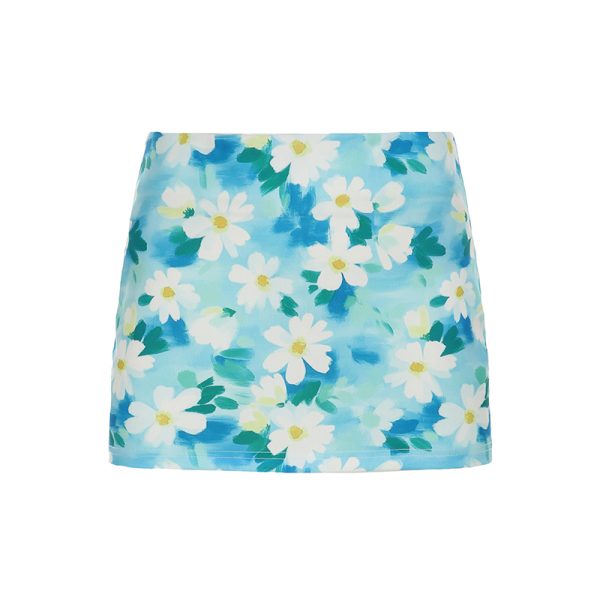 Midsummer Floral Bodycon Mini Skirt for Women, Low Waist Vacation Skirt in Vibrant Colors, Perfect for 90s or Y2K Style