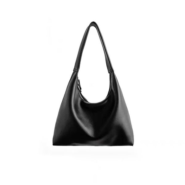 Milk Tea Color Minimalist Dumpling Bag - Soft Leather Retro Shoulder Underarm Bag in Korean Style for Versatile Everyday Use