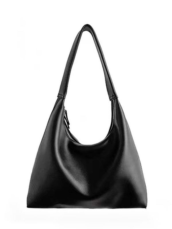 Milk Tea Color Minimalist Dumpling Bag - Soft Leather Retro Shoulder Underarm Bag in Korean Style for Versatile Everyday Use