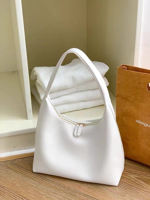 Milk Tea Color Minimalist Dumpling Bag - Soft Leather Retro Shoulder Underarm Bag in Korean Style for Versatile Everyday Use