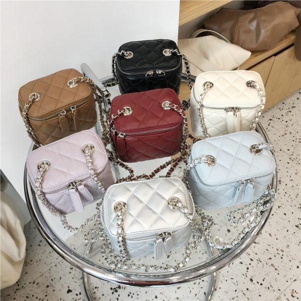 Mini Bag with Lipstick Box Design - 2022 Small Diamond Quilted Chain Strap in Chic Fashion Style