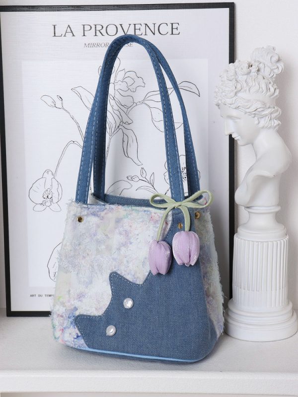 Mini Cowboy Cat Basket Bag for Women - Light Spring Crossbody Tote - Original Designer Style