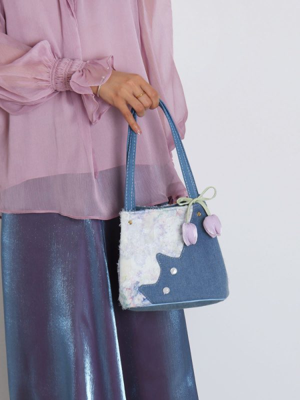 Mini Cowboy Cat Basket Bag for Women - Light Spring Crossbody Tote - Original Designer Style