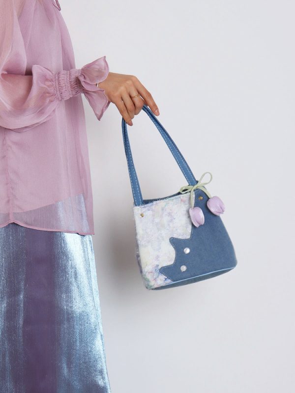 Mini Cowboy Cat Basket Bag for Women - Light Spring Crossbody Tote - Original Designer Style
