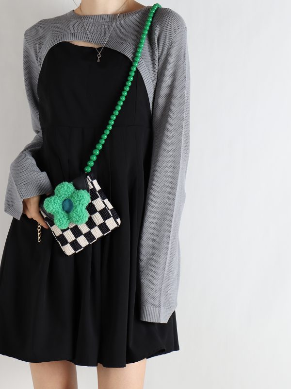 Mini Cute Checkered Floral Crossbody Phone Bag for Women - Spring/Summer Fashion, Trendy Niche Design