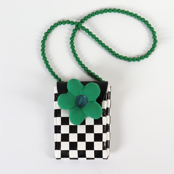Mini Cute Checkered Floral Crossbody Phone Bag for Women - Spring/Summer Fashion, Trendy Niche Design