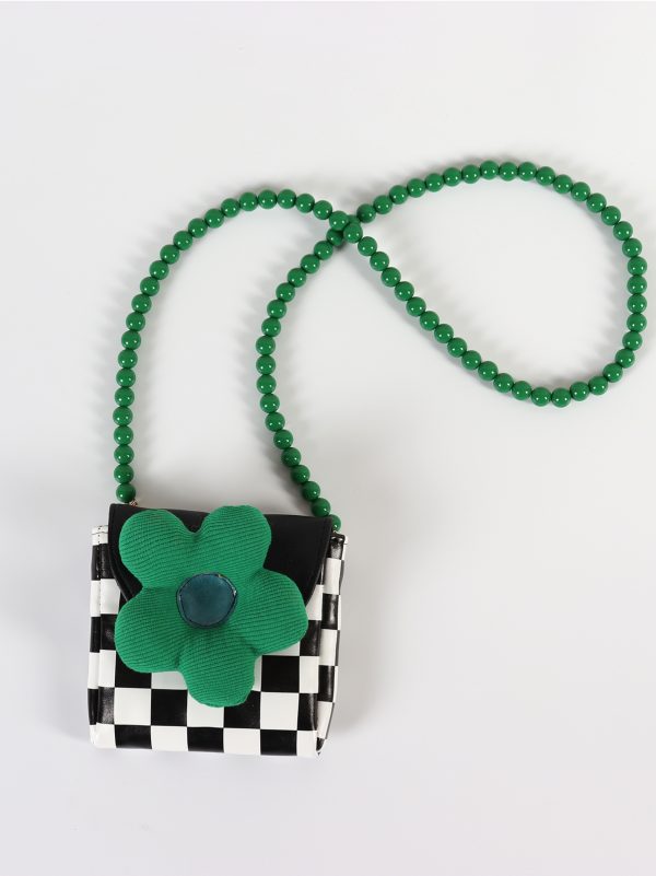 Mini Cute Checkered Floral Crossbody Phone Bag for Women - Spring/Summer Fashion, Trendy Niche Design