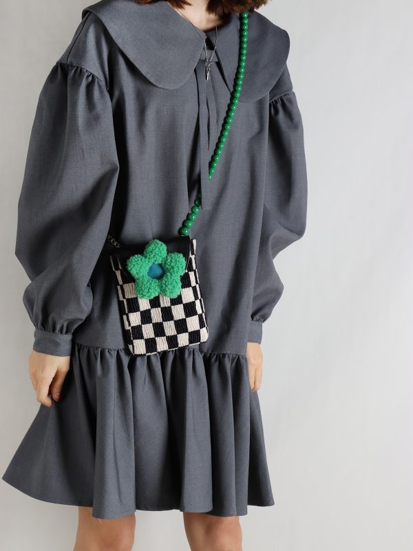 Mini Cute Checkered Floral Crossbody Phone Bag for Women - Spring/Summer Fashion, Trendy Niche Design