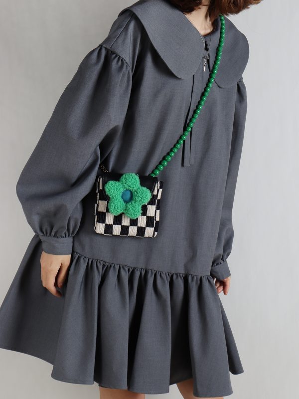 Mini Cute Checkered Floral Crossbody Phone Bag for Women - Spring/Summer Fashion, Trendy Niche Design