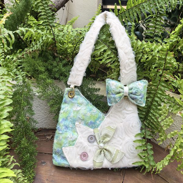 Mini Cute Chiffon Cat Underarm Bag - Spring Summer Green Daisy Crossbody Bag for Y2K Fashion Lovers