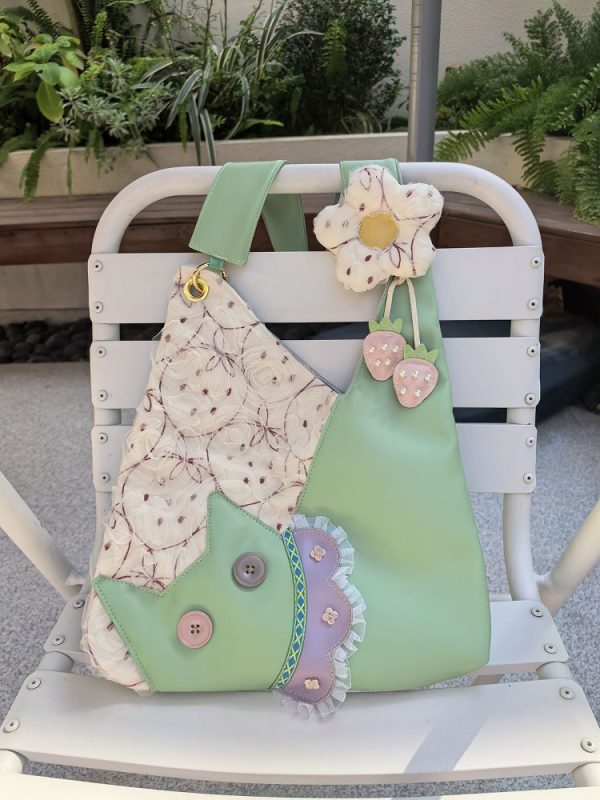 Mini Cute Chiffon Strawberry Crossbody Bag for Spring Summer - Adorable Cat Underarm Style Bag