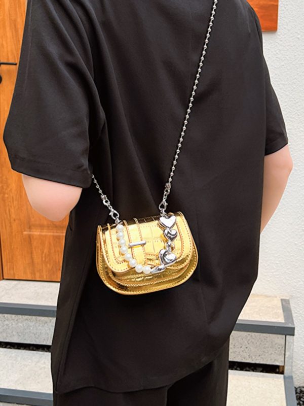 Mini Handbag for Women - Spring/Summer 2025 Niche Design with Fashionable Pearl Chain Crossbody Style, High-Quality Texture