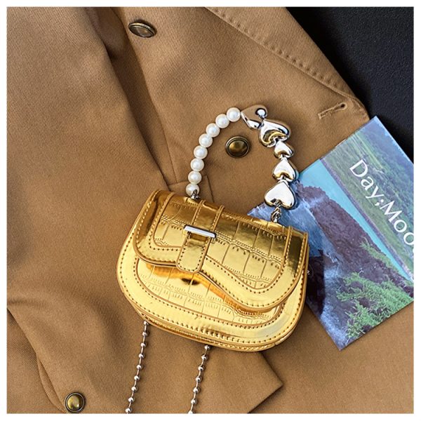 Mini Handbag for Women - Spring/Summer 2025 Niche Design with Fashionable Pearl Chain Crossbody Style, High-Quality Texture