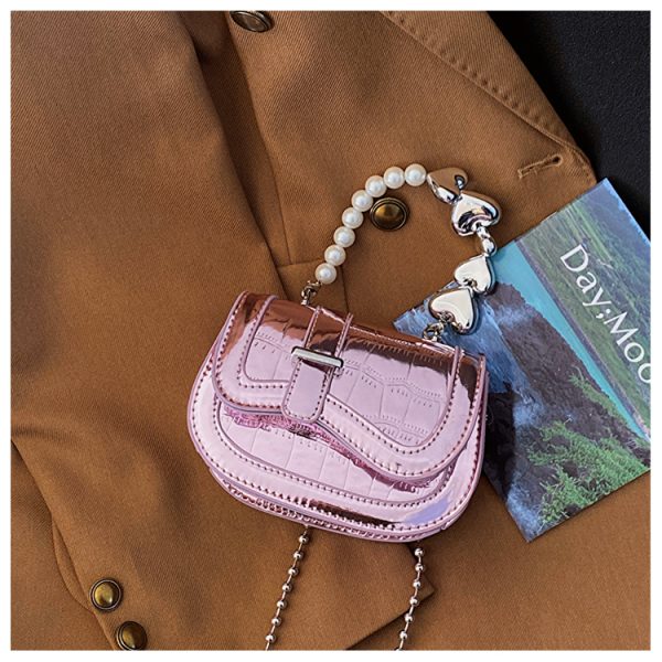 Mini Handbag for Women - Spring/Summer 2025 Niche Design with Fashionable Pearl Chain Crossbody Style, High-Quality Texture