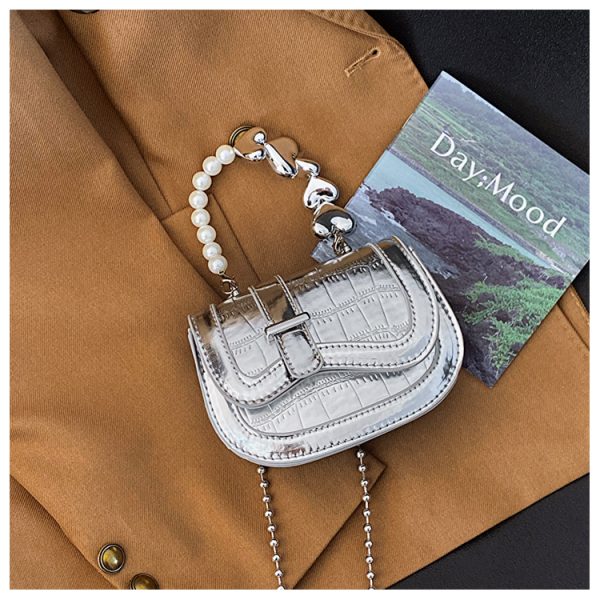 Mini Handbag for Women - Spring/Summer 2025 Niche Design with Fashionable Pearl Chain Crossbody Style, High-Quality Texture
