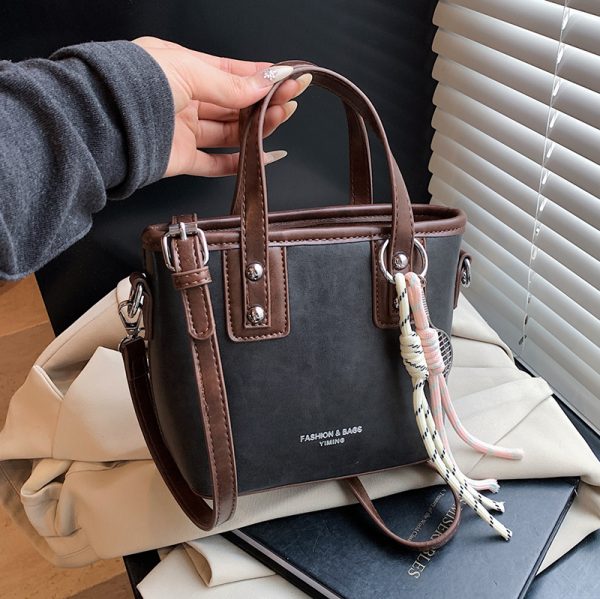Minimalist High-End Color-Blocking Tote Bucket Bag for Women â€“ Trendy Versatile Shoulder Crossbody Handbag 2025