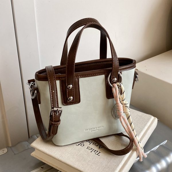 Minimalist High-End Color-Blocking Tote Bucket Bag for Women â€“ Trendy Versatile Shoulder Crossbody Handbag 2025