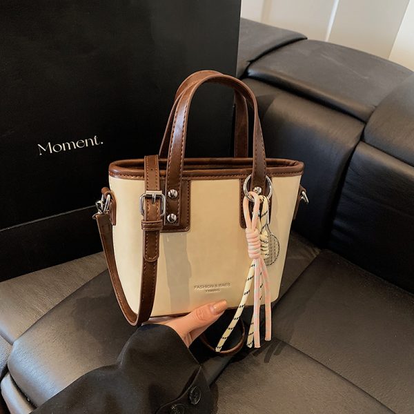 Minimalist High-End Color-Blocking Tote Bucket Bag for Women â€“ Trendy Versatile Shoulder Crossbody Handbag 2025
