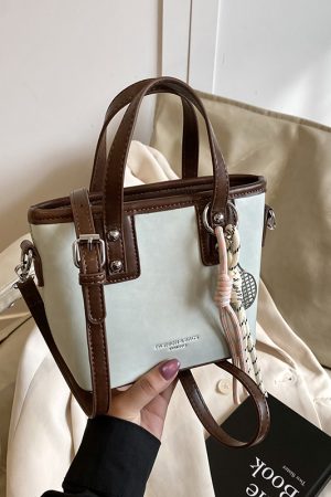 Minimalist High-End Color-Blocking Tote Bucket Bag for Women â€“ Trendy Versatile Shoulder Crossbody Handbag 2025