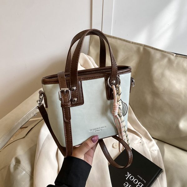 Minimalist High-End Color-Blocking Tote Bucket Bag for Women â€“ Trendy Versatile Shoulder Crossbody Handbag 2025