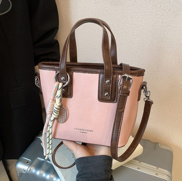 Minimalist High-End Color-Blocking Tote Bucket Bag for Women â€“ Trendy Versatile Shoulder Crossbody Handbag 2025