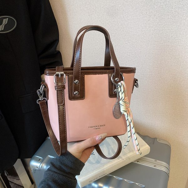 Minimalist High-End Color-Blocking Tote Bucket Bag for Women â€“ Trendy Versatile Shoulder Crossbody Handbag 2025