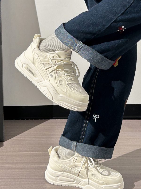 Minimalist Mesh Breathable Little White Sneakers for Women - 2025 Summer Sports Shoes with Niche Design