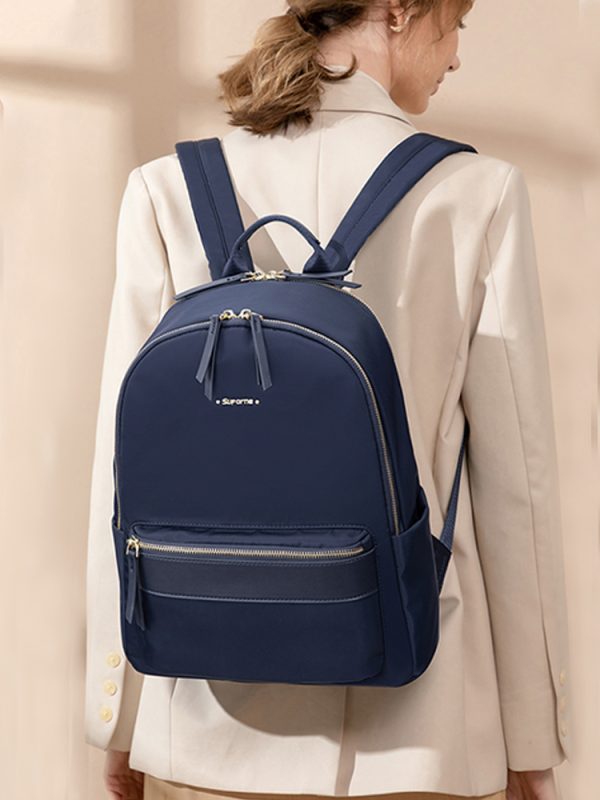 Minimalist Oxford Cloth Backpack for Women - Lightweight, Waterproof Student Book Bag & Business Laptop Carrier