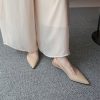 Minimalist Pointed Toe Flat Sandals for Women - Subtle Wedge Heel, Stylish Commuting Design, Perfect for Everyday Wear
