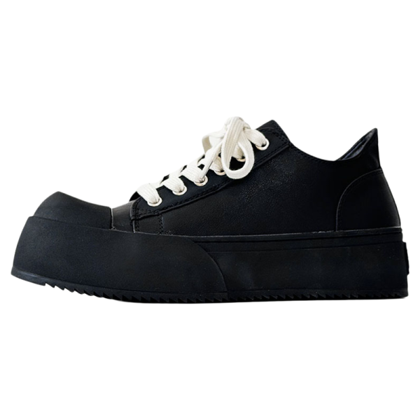 Minimalist Thick-Soled Derby Shoes for Men - Trendy Big Head Design, Casual Leather, High Street Style, Commuting Footwear