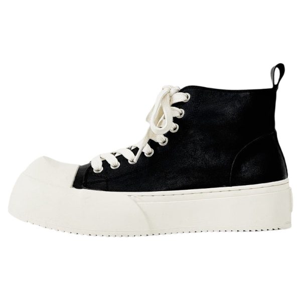 Minimalist Thick-Soled Derby Shoes for Men - Trendy Big Head Design, Casual Leather, High Street Style, Commuting Footwear