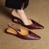 Minimalist V-Shaped Genuine Leather Toe Sandals for Comfortable Commuting - Versatile Slimming Design in Light Luxury Style