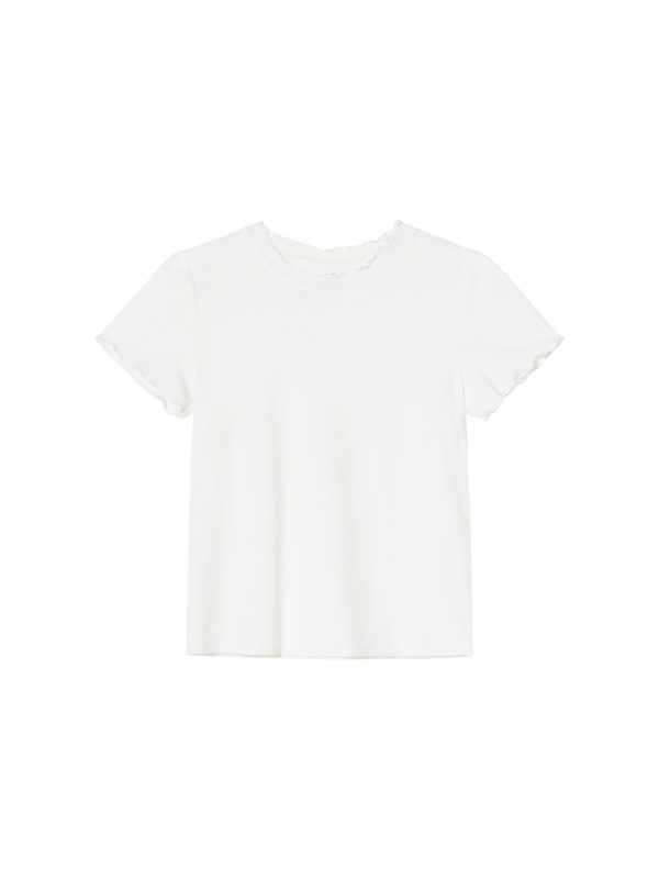 Minimalist Wave Edge Short Sleeve T-shirt for Women - Summer 2025 Solid Color Loose Fit Unique Top