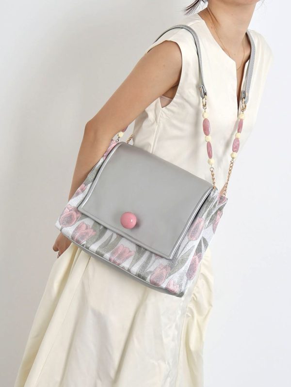 Mint Green Beaded Tote Bag - Summer Fresh Niche Envelope Shoulder Crossbody Bag for Effortless Style