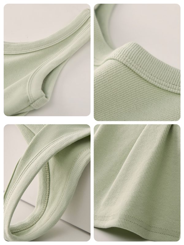 Mint Green Camisole Vest for Women - Small Cloud Rice Design, Unique Niche Outerwear, American Sweet and Spicy Style