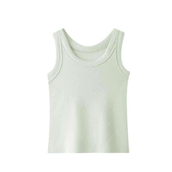 Mint Green Camisole Vest for Women - Small Cloud Rice Design, Unique Niche Outerwear, American Sweet and Spicy Style