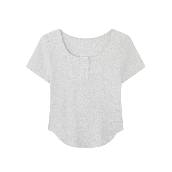 Mint Green Slim Fit Short Sleeve T-Shirt for Women - Flattering Summer Top, Unique Early Summer Style