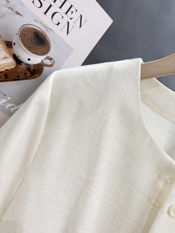 Off-White French-Style Elegant Short Jacket for Women - Chic Summer 2025 Petite Top, Trendy Fashion Essential